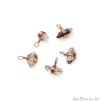 Rough Gemstone 20x14mm Rose Gold Wire Wrapped Single Bail Connector