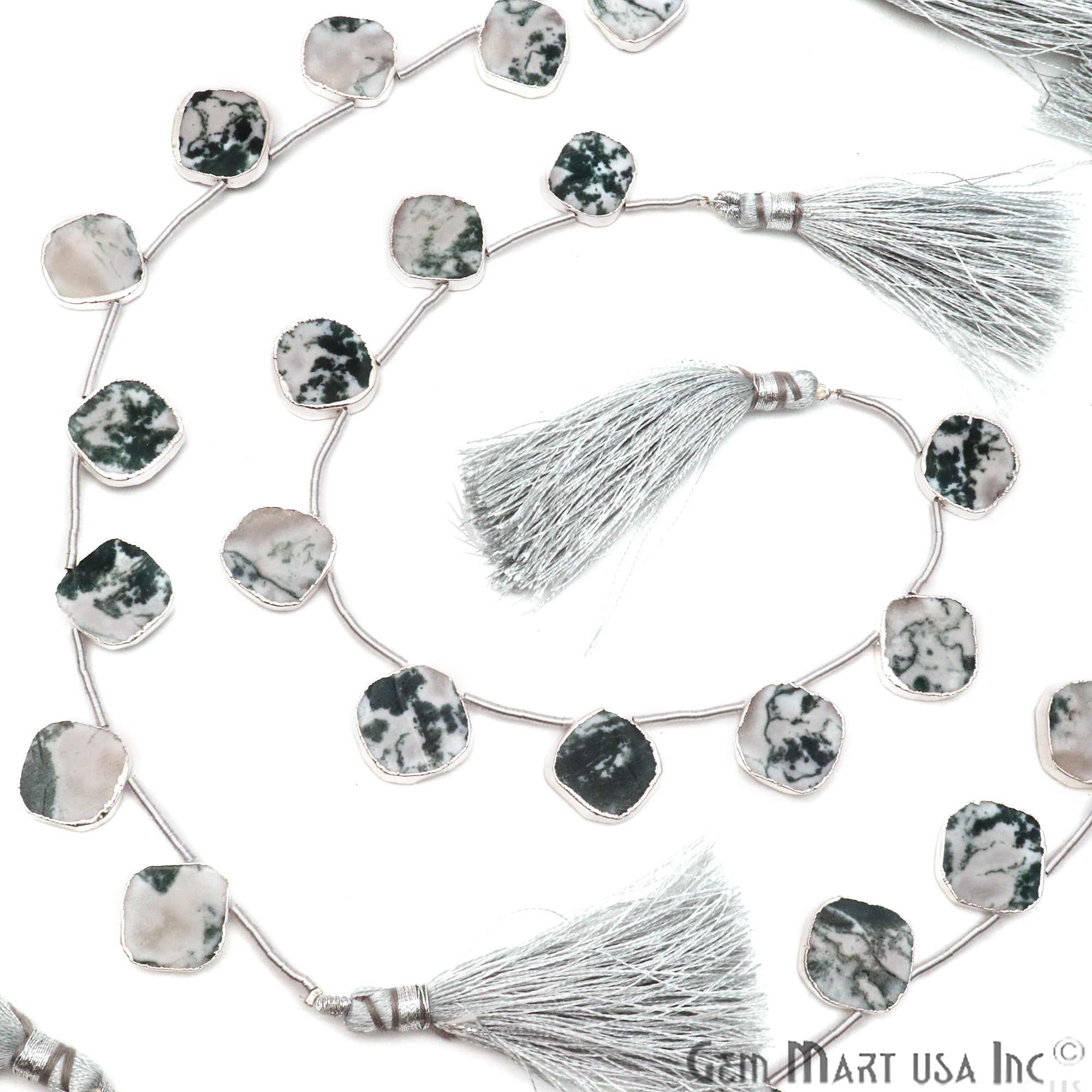 Tree Agate Free Form 15x18mm Crafting Beads Gemstone Strands 9INCH - GemMartUSA
