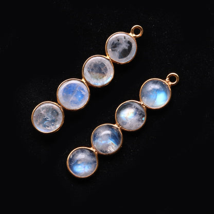 DIY Rainbow Moonstone Gold Plated 35X8mm Line Shape Chandelier Finding Component - GemMartUSA