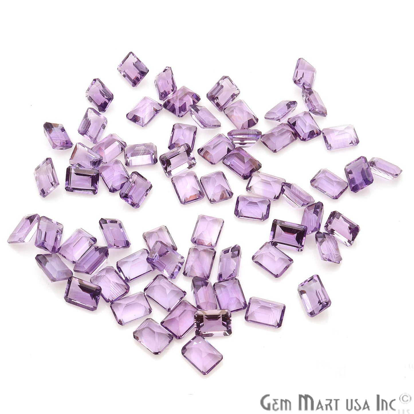 Amethyst Rectangle Shape 6x8mm Faceted Loose Gemstone - GemMartUSA