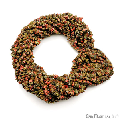 Natural Unakite Chip Beads Strand 34 Inch Full Strand (762229456943)