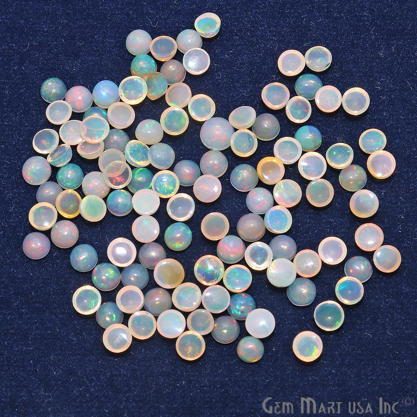 10pc Lot Natural Opal Gemstone 4mm Round Beads Cabochons Loose Precious Stones - GemMartUSA