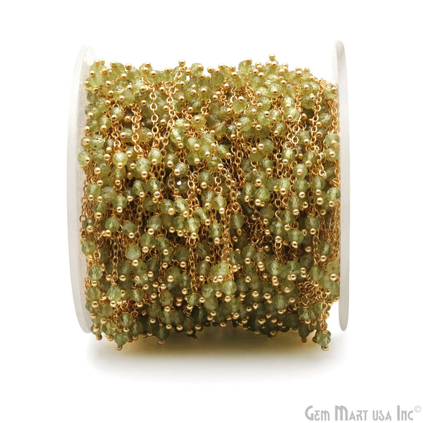 Peridot Faceted Beads Gold...