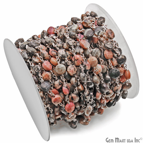 Rhodonite Coin Faceted 6mm...