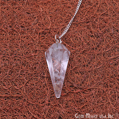 Healing Dowsing Pendulum Pendant & Silver Plated Chain (Pick  Your Gemstone) - GemMartUSA