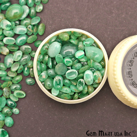 5ct Emerald Gemstone Mix Shape 6x8mm Beads Cabochons Loose Stones - GemMartUSA