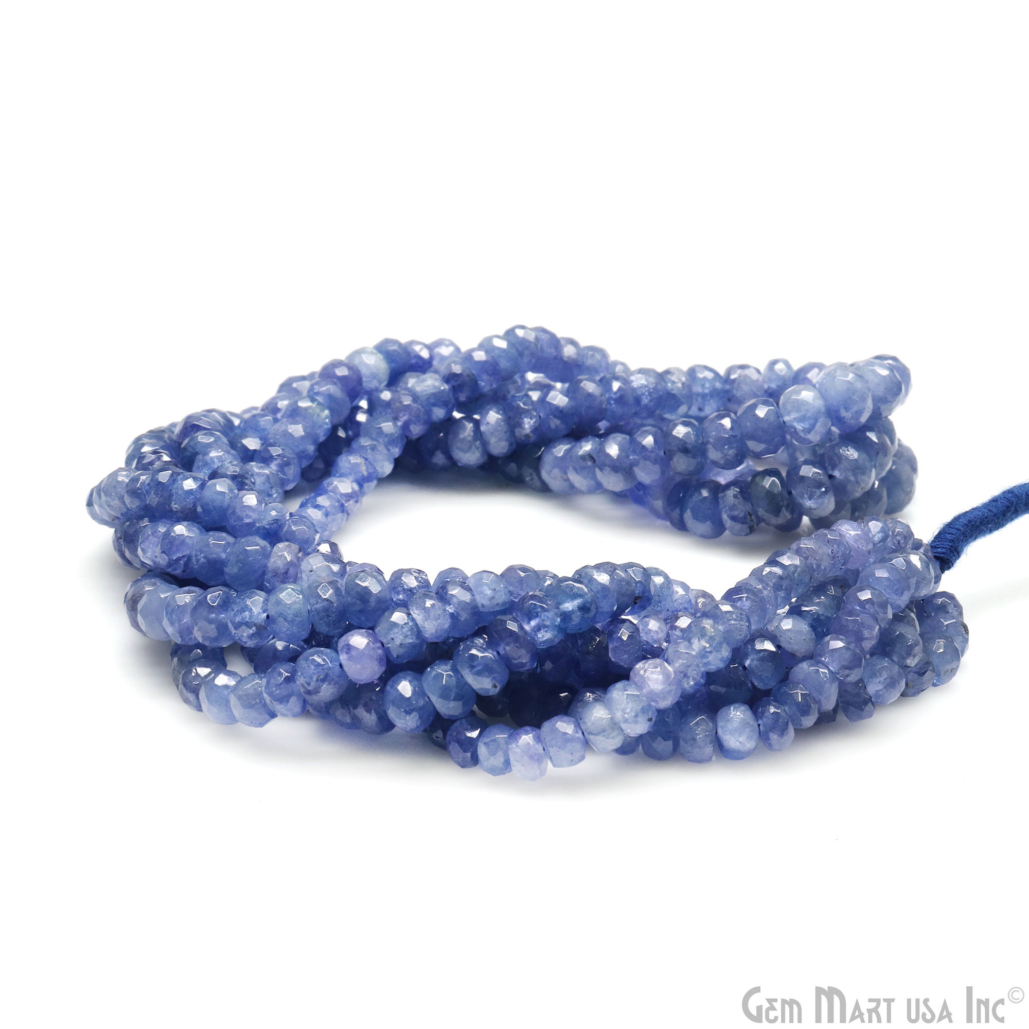 Tanzanite Faceted 5-6mm Round Rondelle Strand Beads 16 Inch