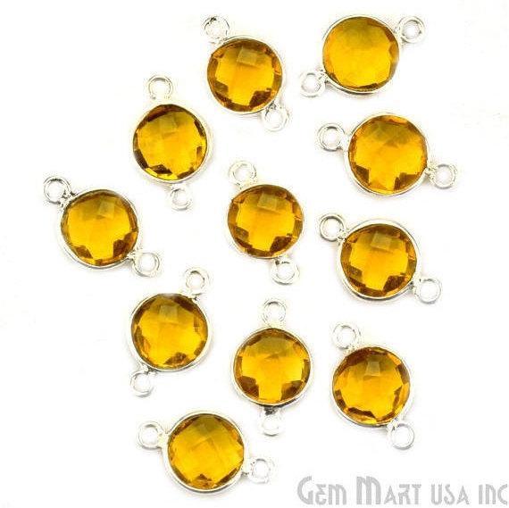 Round 8mm Double Bail Silver Plated Gemstone Connectors (Pick Your Lot Size) - GemMartUSA