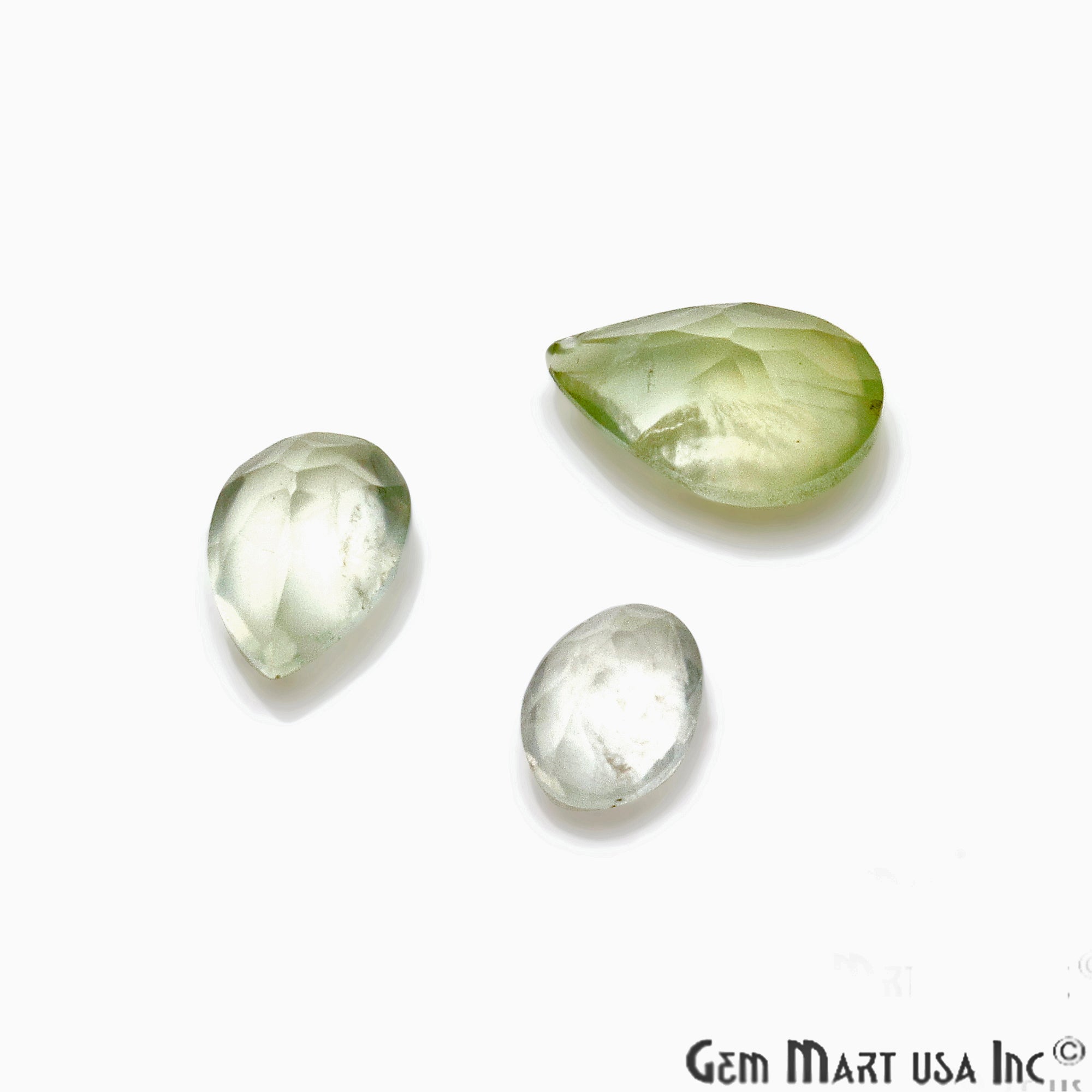 50ct Lot Prehnite Mix Shaped 7-12mm Stone, Faceted Gemstone Mixed lot, Loose Stones - GemMartUSA