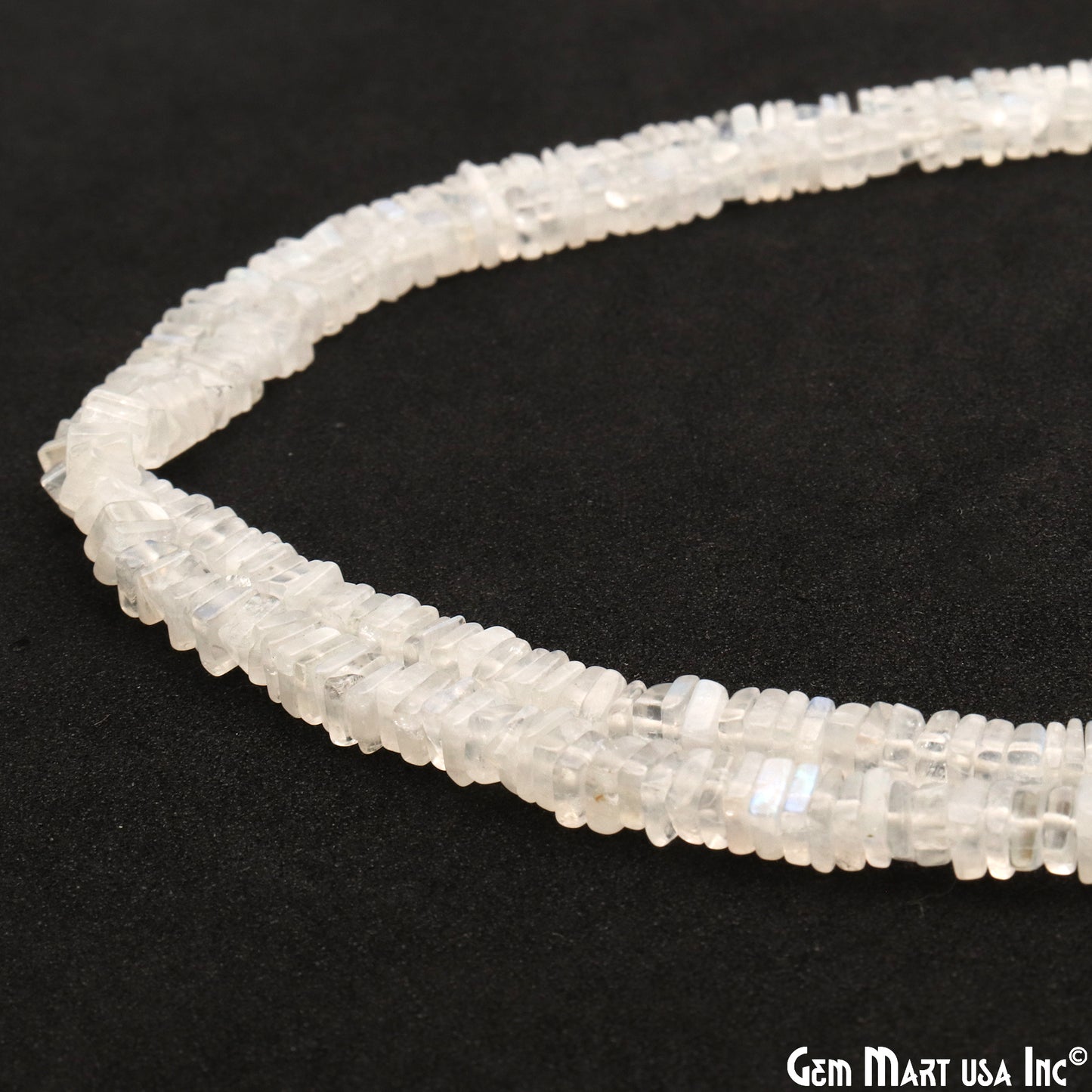 Rainbow Moonstone Box Beads, 16 Inch Gemstone Strands, Drilled Strung Briolette Beads, Box Shape, 4-5mm