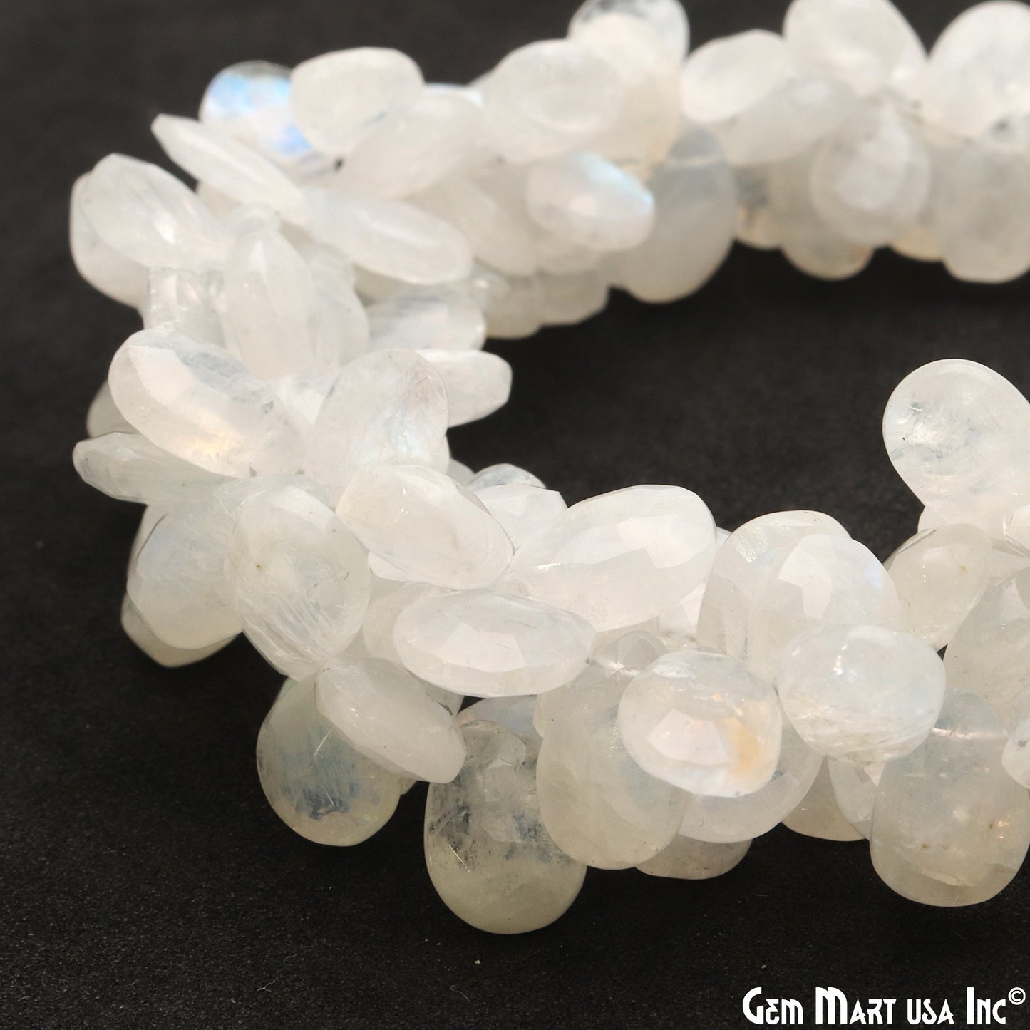 Rainbow Moonstone Pears Beads, 9.5 Inch Gemstone Strands, Drilled Strung Briolette Beads, Pears Shape, 7x11mm