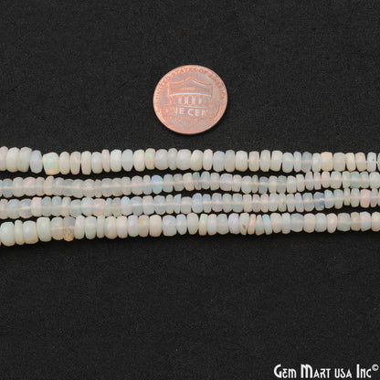 Opal Rondelle Beads, 13 Inch Gemstone Strands, Drilled Strung Nugget Beads, Faceted Round, 4-5mm