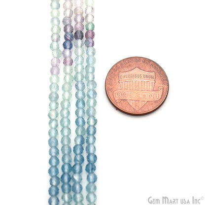 Shaded Fluorite Rondelle Beads, 13 Inch Gemstone Strands, Drilled Strung Nugget Beads, Faceted Round, 3-4mm