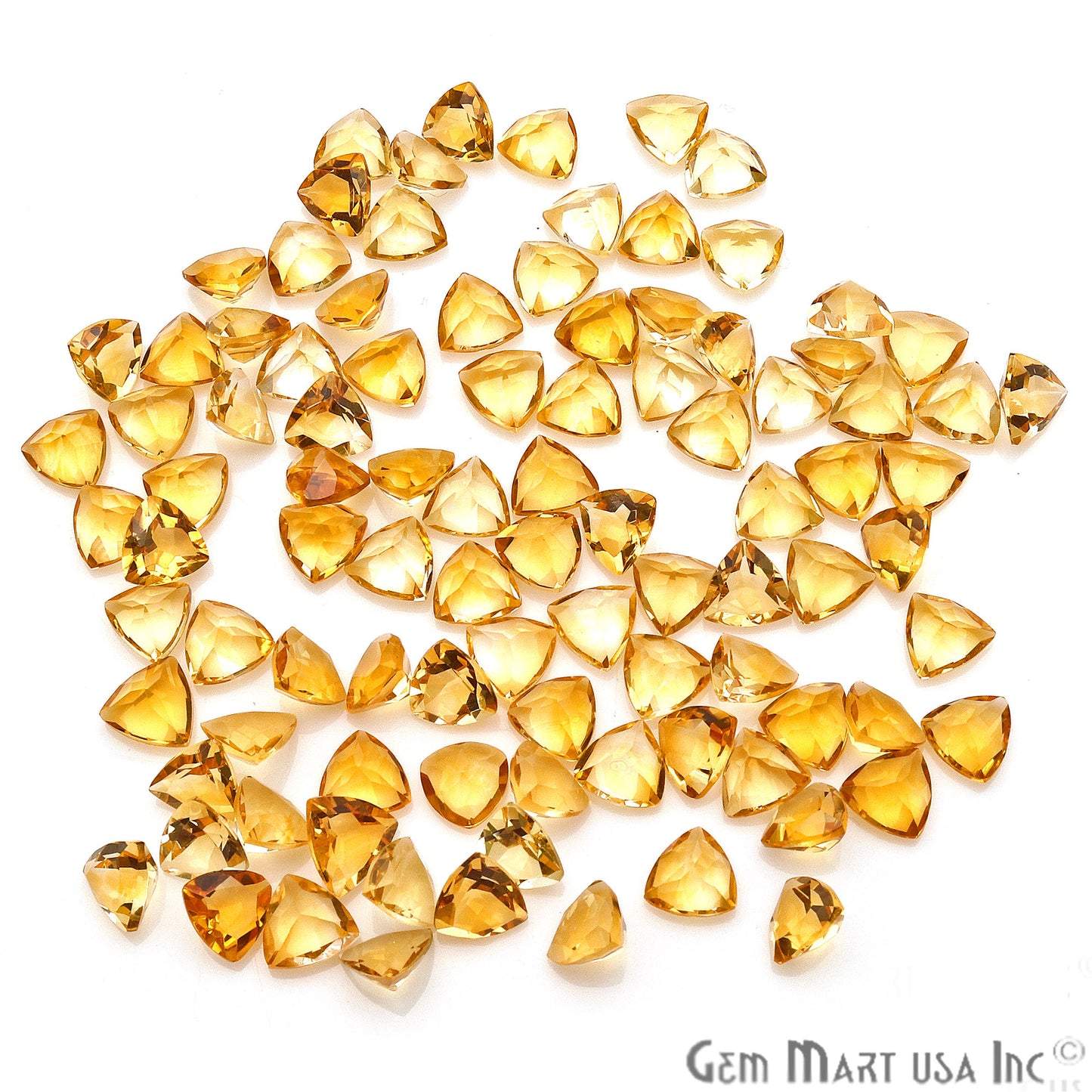 Citrine Trillion Shape 7mm Faceted Loose Gemstone - GemMartUSA