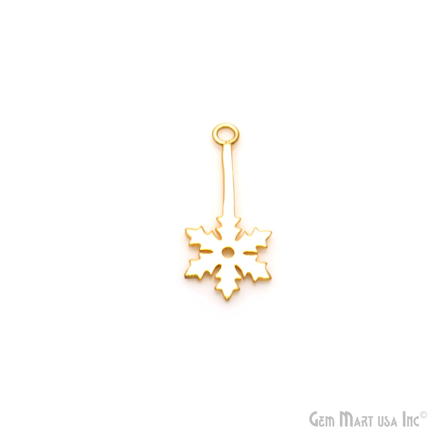 Snowflake Shape 27x12mm Gold Plated Textured Charm Minimalist Finding