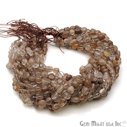 Brown Rutile 9x5mm Tumble Rondelle Beads Strands 14Inch - GemMartUSA