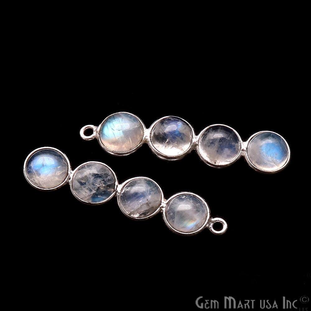 DIY Rainbow Moonstone Silver Plated 35X8mm Line Shape Chandelier Finding Component - GemMartUSA