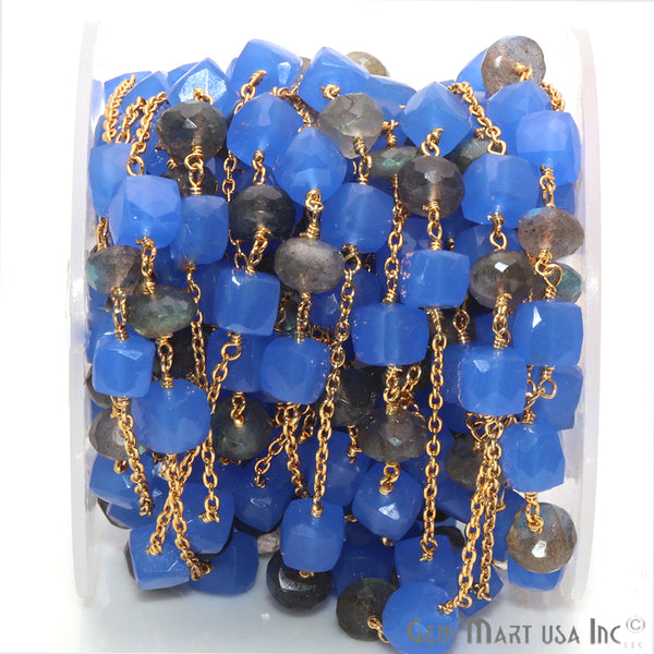 Labradorite 8-9mm Blue Chalcedony...
