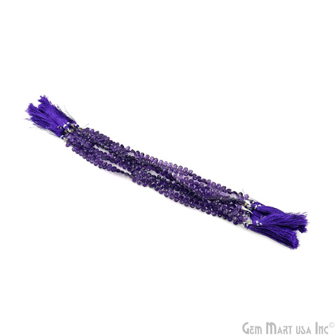 Amethyst Pears Beads, 9 Inch Gemstone Strands, Drilled Strung Briolette Beads, Pears Shape, 6x4mm