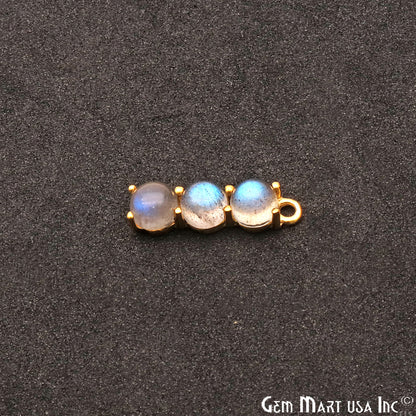 Labradorite Gemstone 22x6mm Prong Setting Gold Plated Component Connector - GemMartUSA