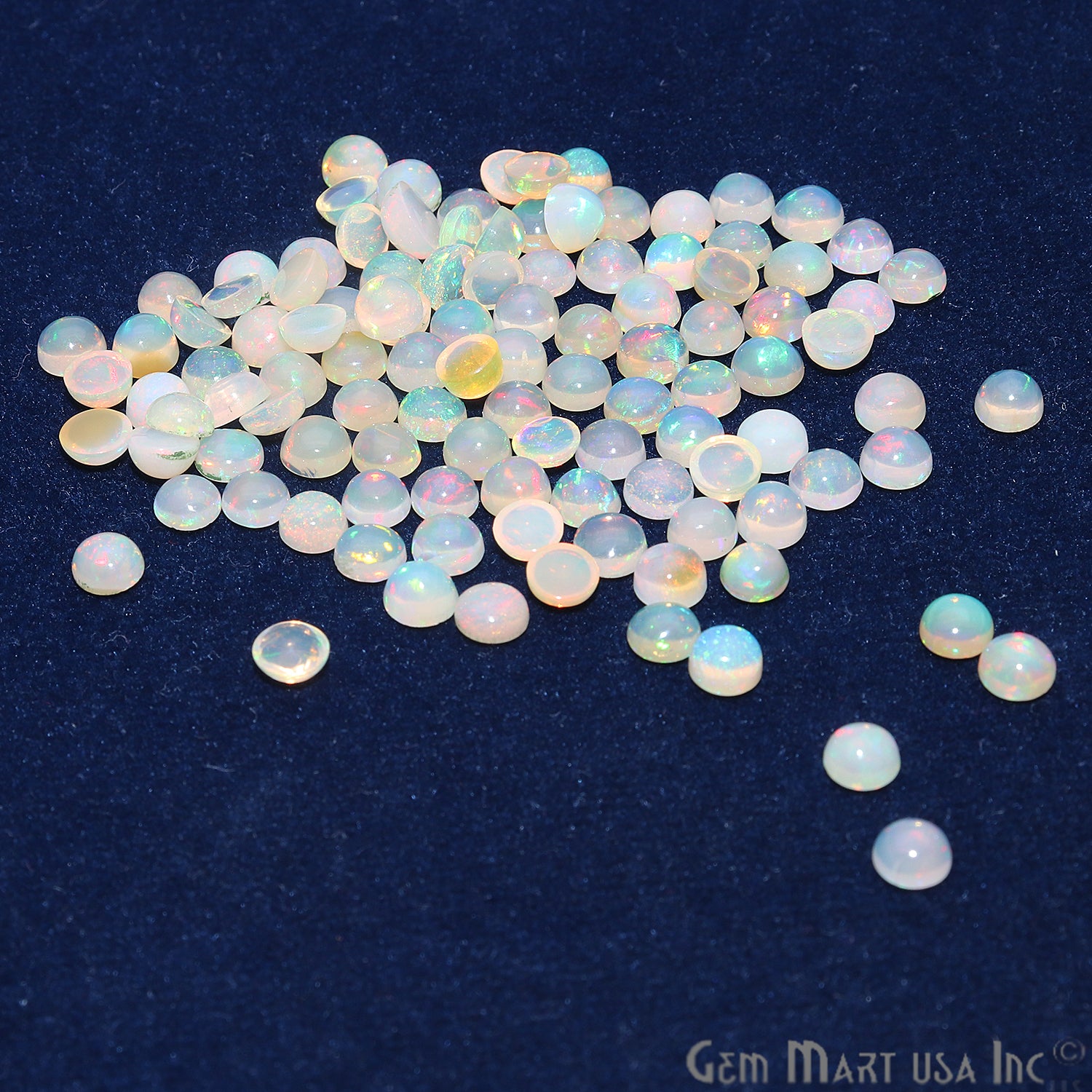 10pc Lot Natural Opal Gemstone 5mm Round Beads Cabochons Loose Precious Stones - GemMartUSA