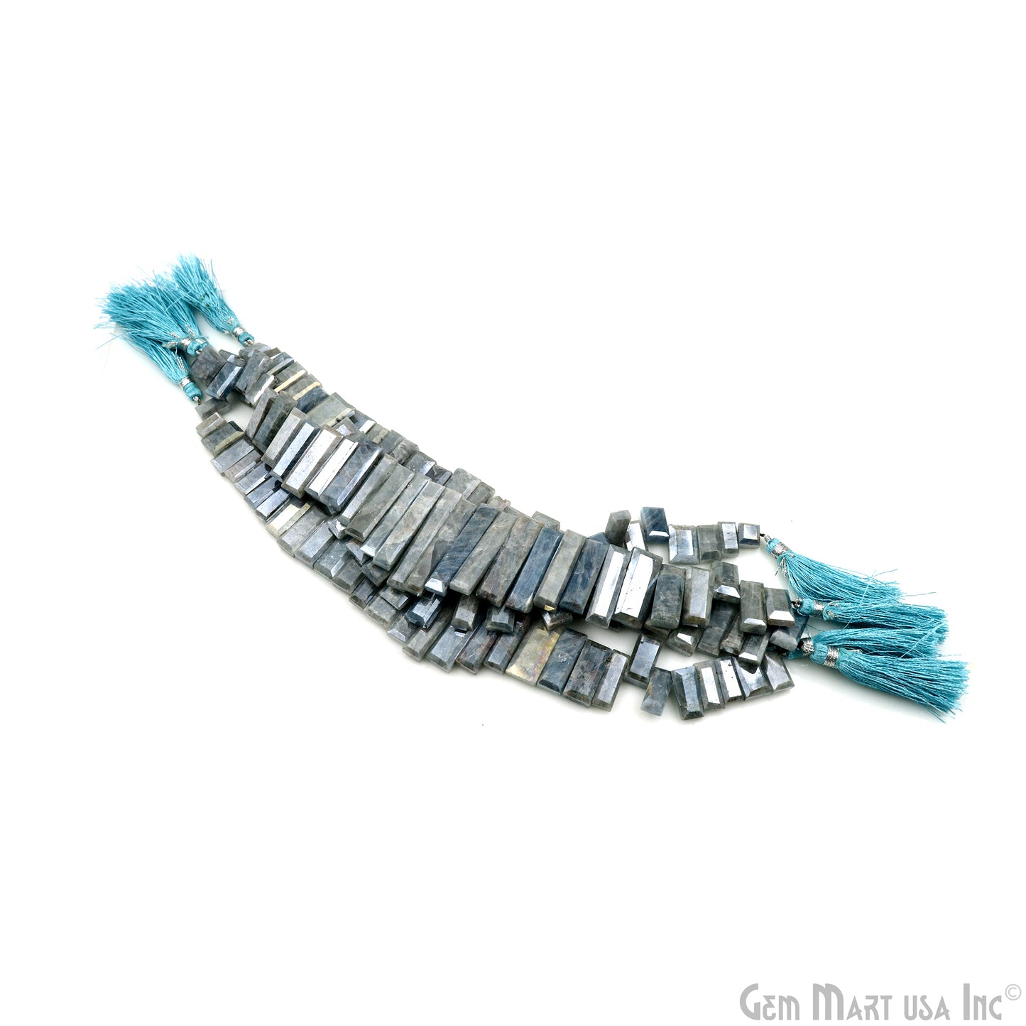 Mistique Labradorite Rectangle Beads, 9 Inch Gemstone Strands, Drilled Strung Briolette Beads, Rectangle Shape, 28x10mm