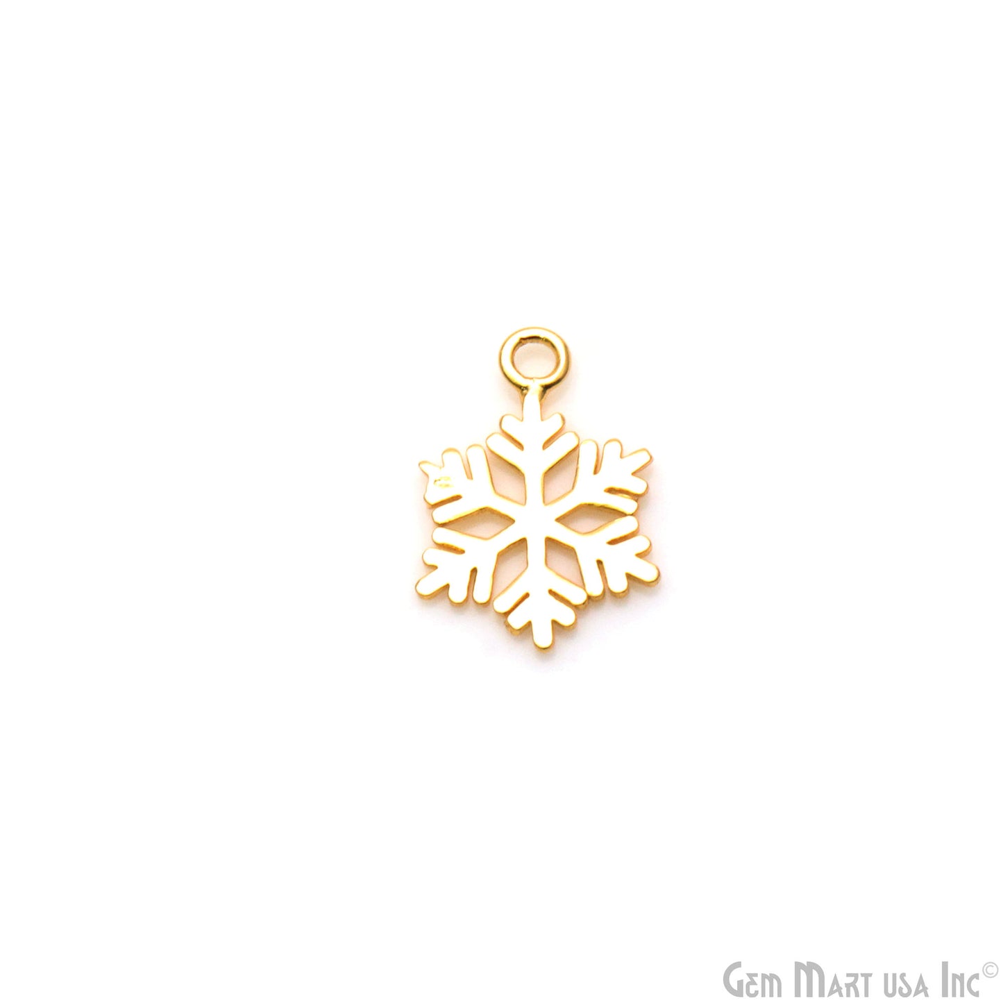 Snowflake Shape 19x13mm Gold Plated Textured Charm Minimalist Finding