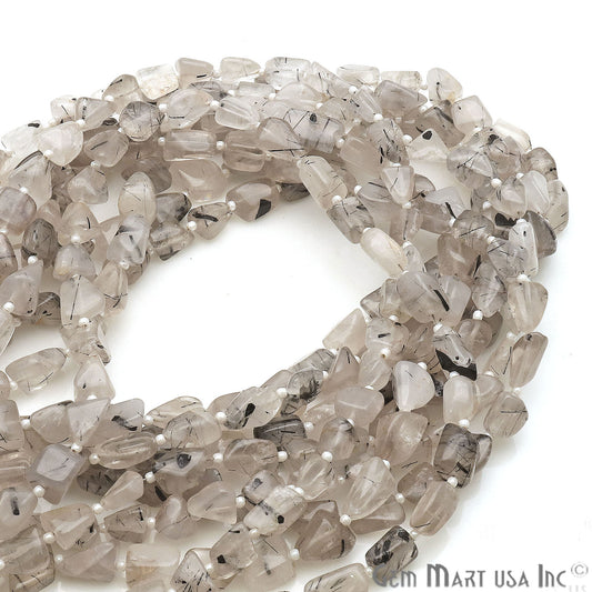 Rutilated Free Form 9x7mm Tumble Beads Gemstone Strands - GemMartUSA