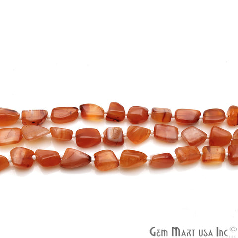 Carnelian Free Form 12x8mm Tumble Beads Gemstone Strands - GemMartUSA