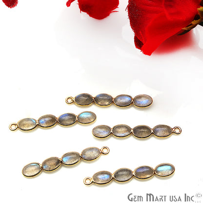 DIY, Labradorite Gold Plated 31X5mm Line Chandelier Finding Component - GemMartUSA