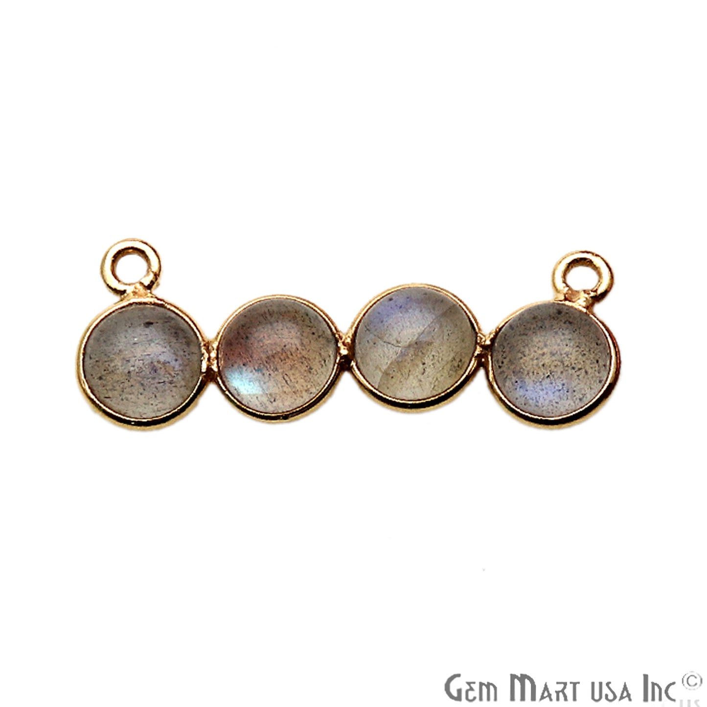 DIY, Labradorite Gold Plated 28X10mm Line Chandelier Finding Component - GemMartUSA