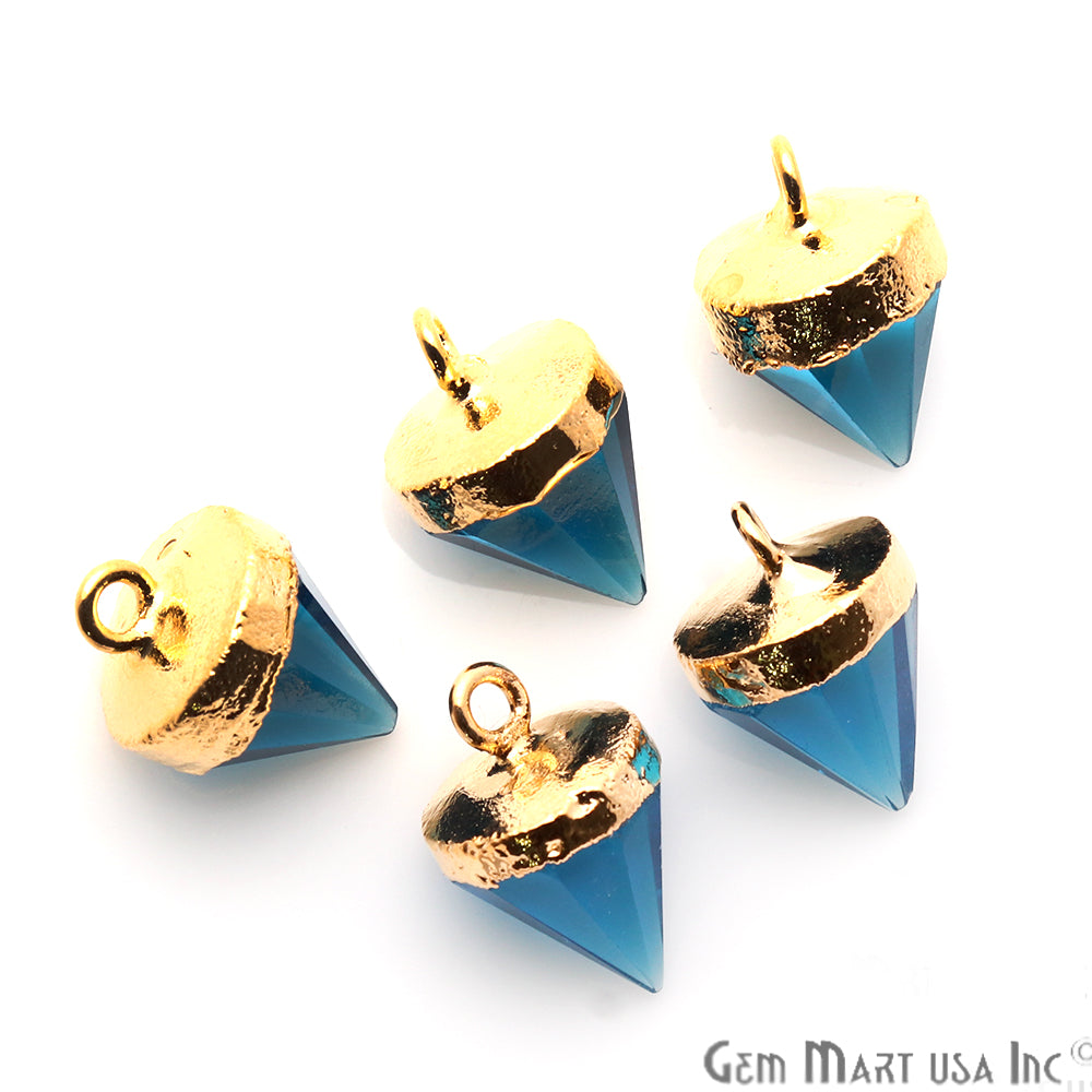 Cone 16x10mm Gold Electroplated Single Bail Connector (Pick Gemstone) - GemMartUSA
