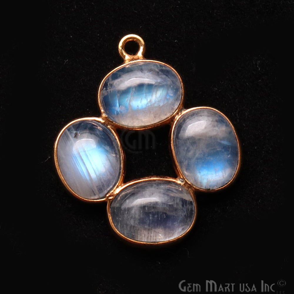 DIY Rainbow Moonstone 24x21mm Single Bail Chandelier Finding Component (Pick Your Metal) - GemMartUSA