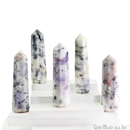 Dendrite Opal Gemstone Jumbo Tower Crystal Tower Obelisk Healing Meditation Gemstones 2-3 Inch