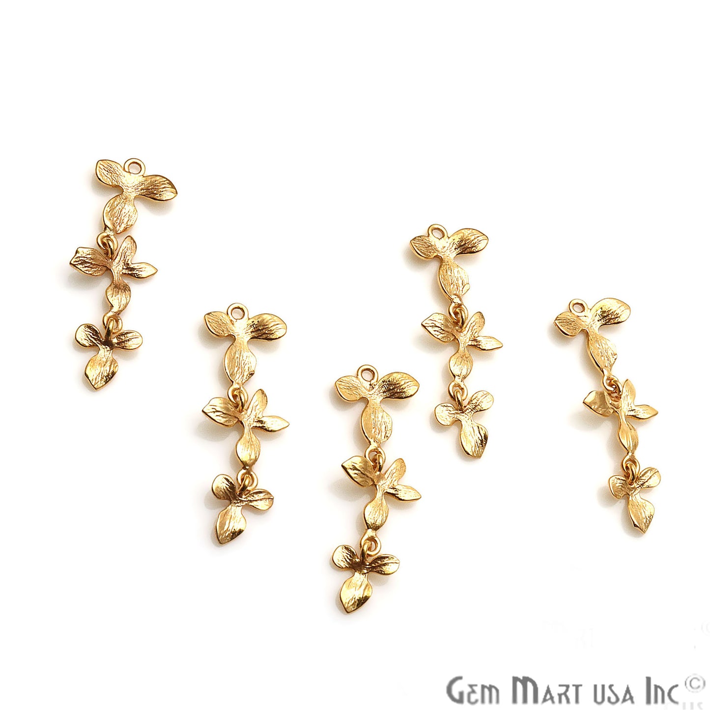 Flower Shape Finding 32x11mm Gold Plated Finding Connector - GemMartUSA