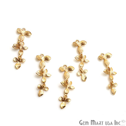 Flower Shape Finding 32x11mm Gold Plated Finding Connector - GemMartUSA