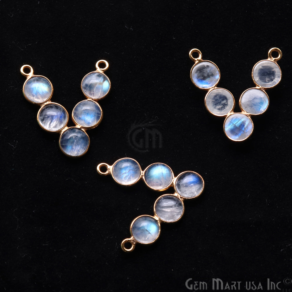 DIY Rainbow Moonstone 22x19mm Double Bail Chandelier Finding Component (Pick Your Metal) - GemMartUSA