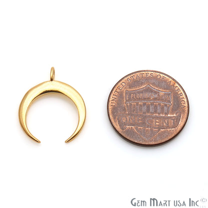 Horn Shape 24x3mm Gold Plated Finding Charm, DIY Jewelry - GemMartUSA