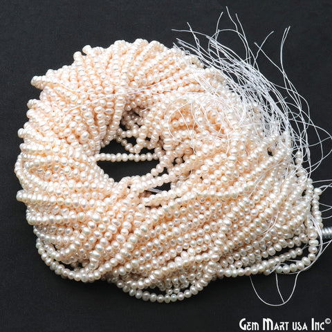 Pearl Rough Beads, 15 Inch Gemstone Strands, Drilled Strung Briolette Beads, Free Form, 5x3mm