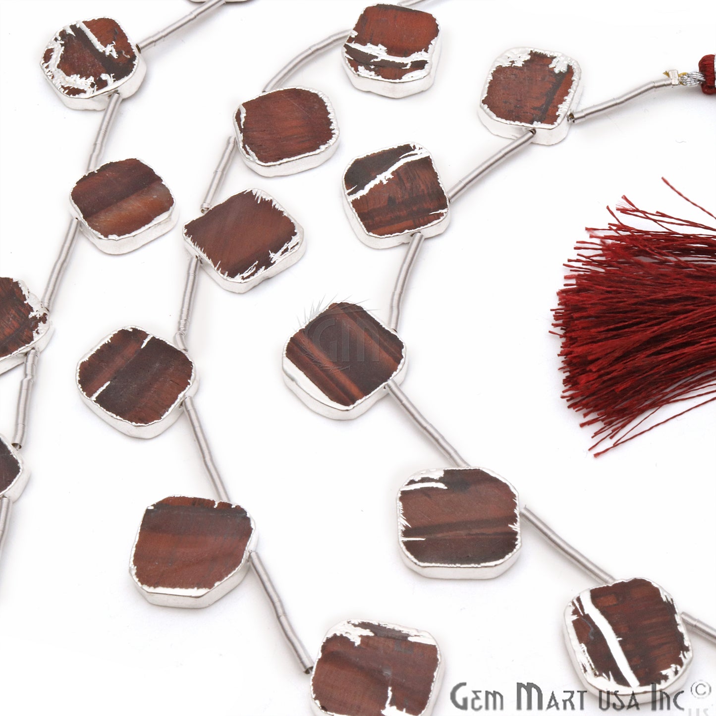 Red Tiger Eye Free Form 15x18mm Crafting Beads Gemstone Strands 9INCH - GemMartUSA