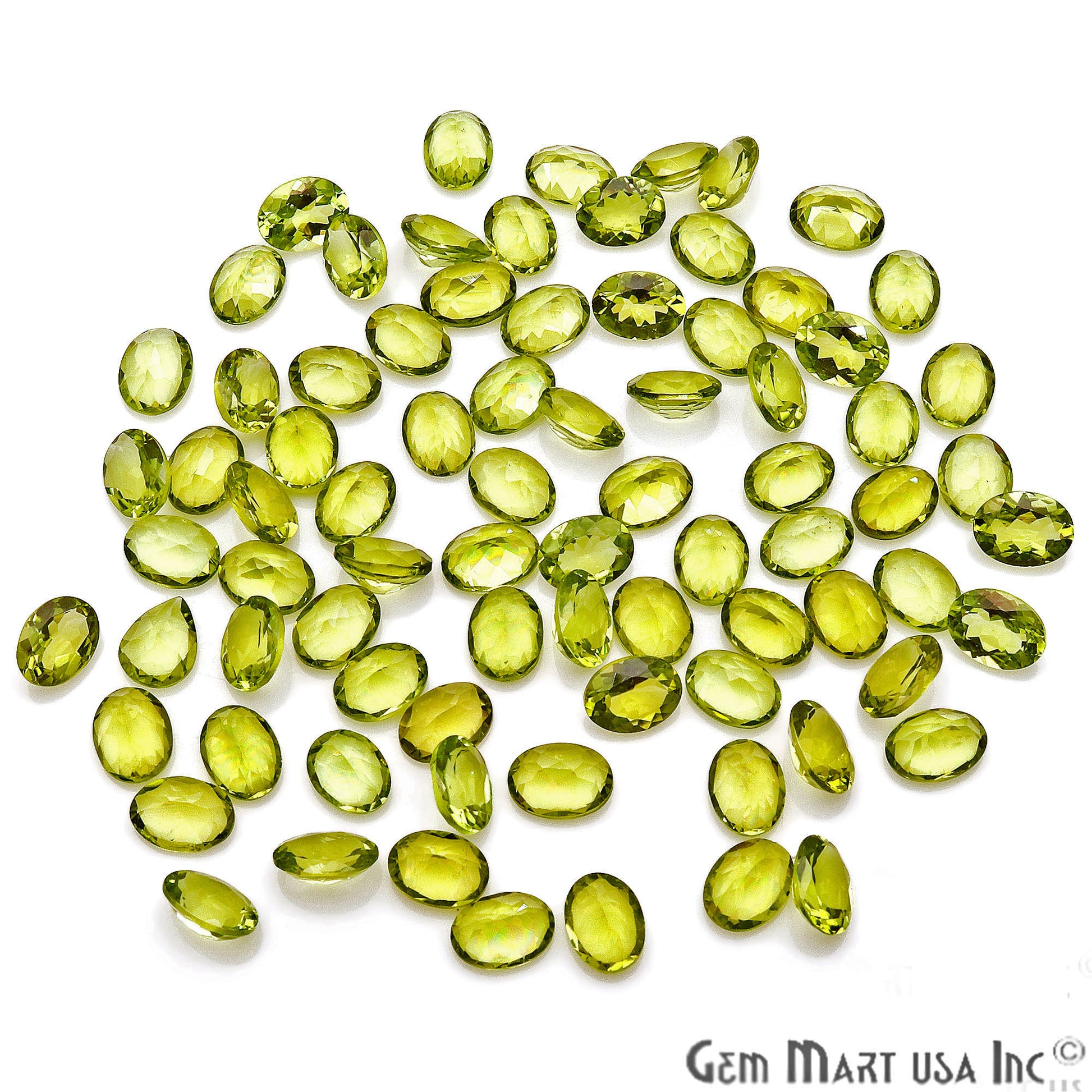 Peridot Oval Shape 6x8mm Faceted Loose Gemstone - GemMartUSA