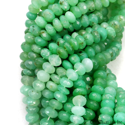 Chrysoprase Rondelle Beads, 13 Inch Gemstone Strands, Drilled Strung Nugget Beads, Faceted Round, 8-9mm