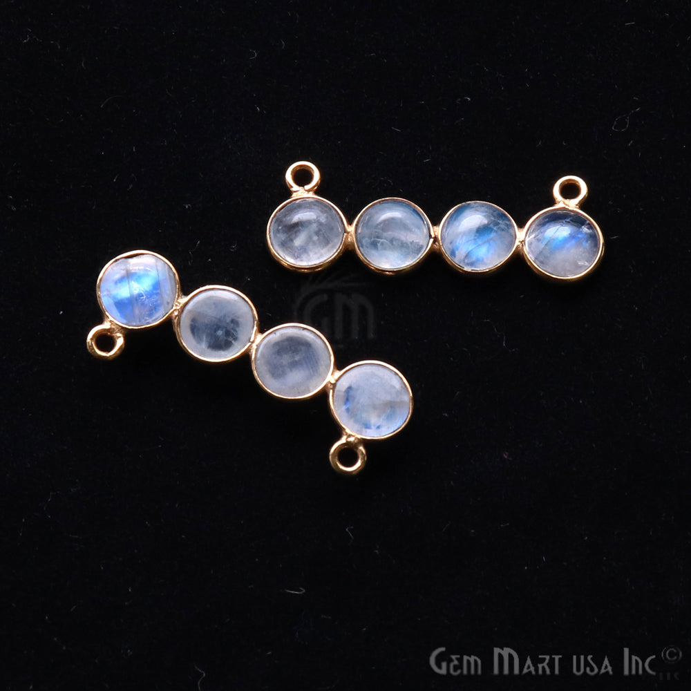 DIY Rainbow Moonstone 28x10mm Double Bail Chandelier Finding Component (Pick Your Metal) - GemMartUSA