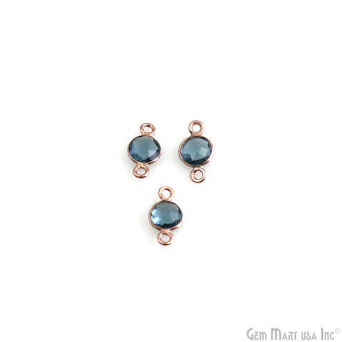 Round 6mm Double Bail Rose Gold Plated Gemstone Connector