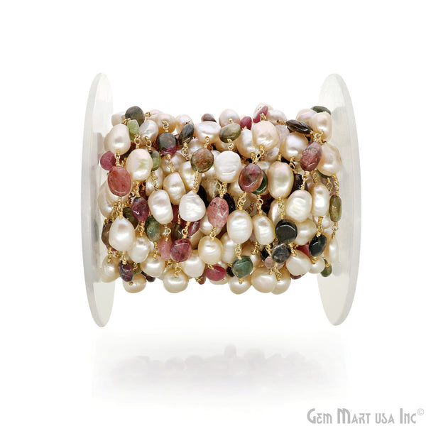 Multi Tourmaline & Pearl...