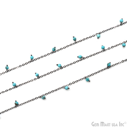 Turquoise Jasper Faceted Beads 3-4mm Oxidized Cluster Dangle Chain