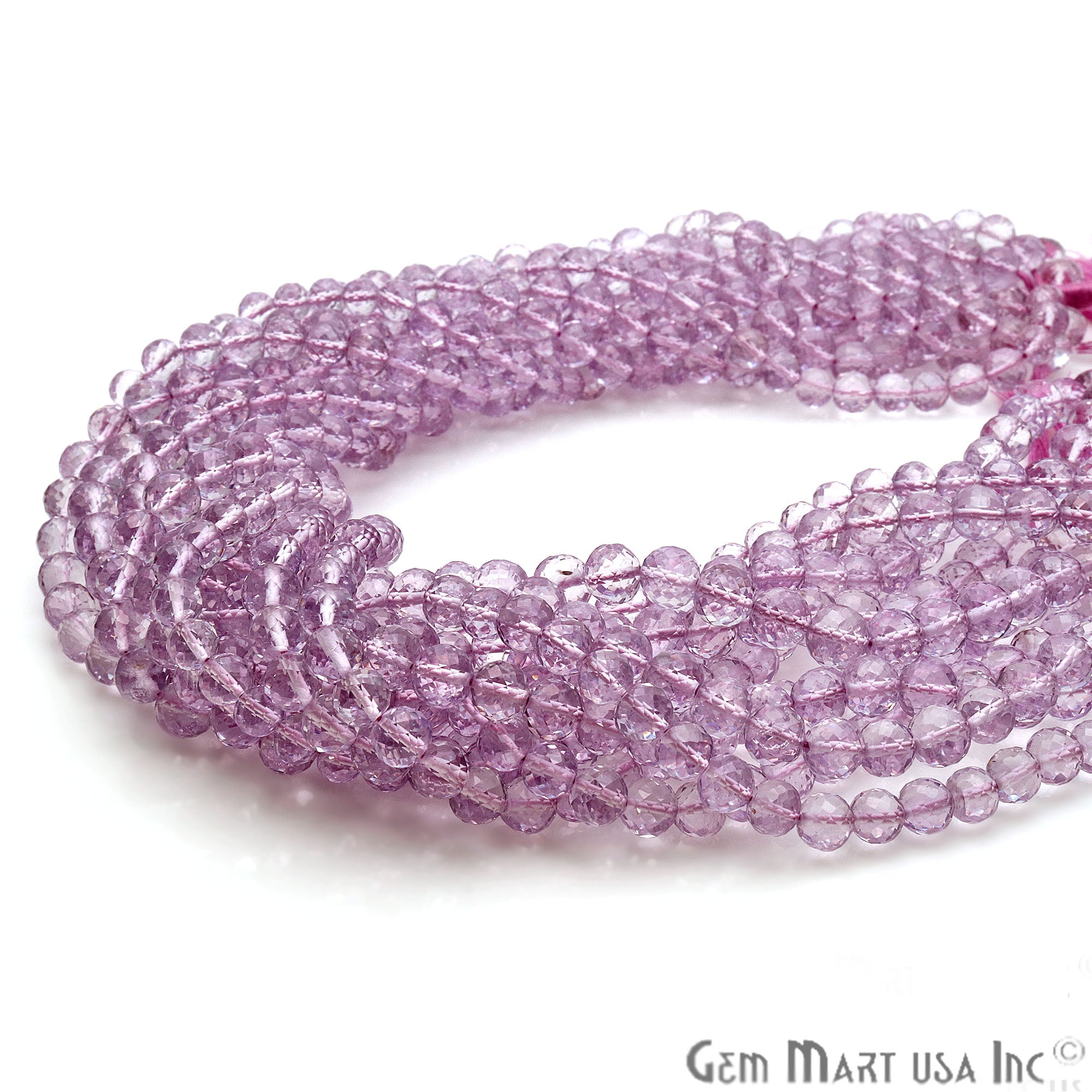 Pink Amethyst Round 6-7mm Crafting Beads Gemstone Strands 14INCH - GemMartUSA