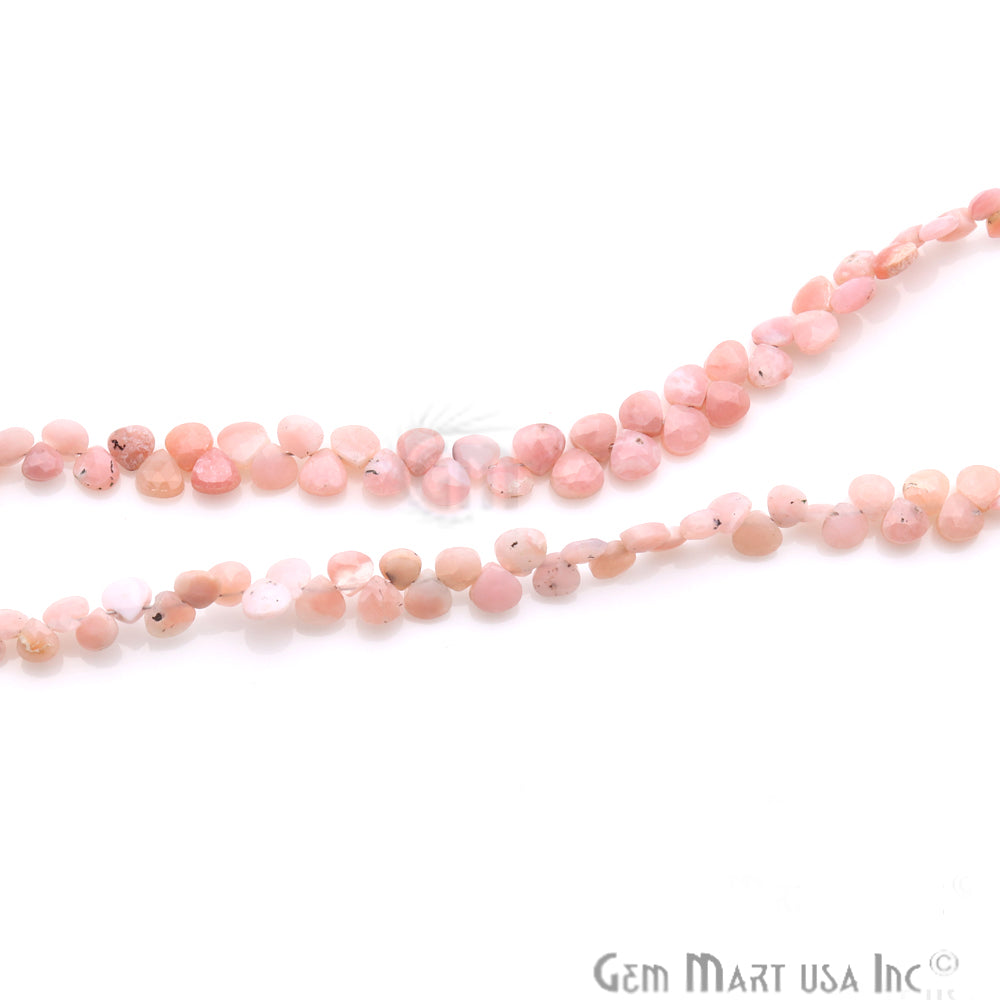 Pink Opal Heart Shape 5mm Waist Beads, Rondelle Beads - GemMartUSA