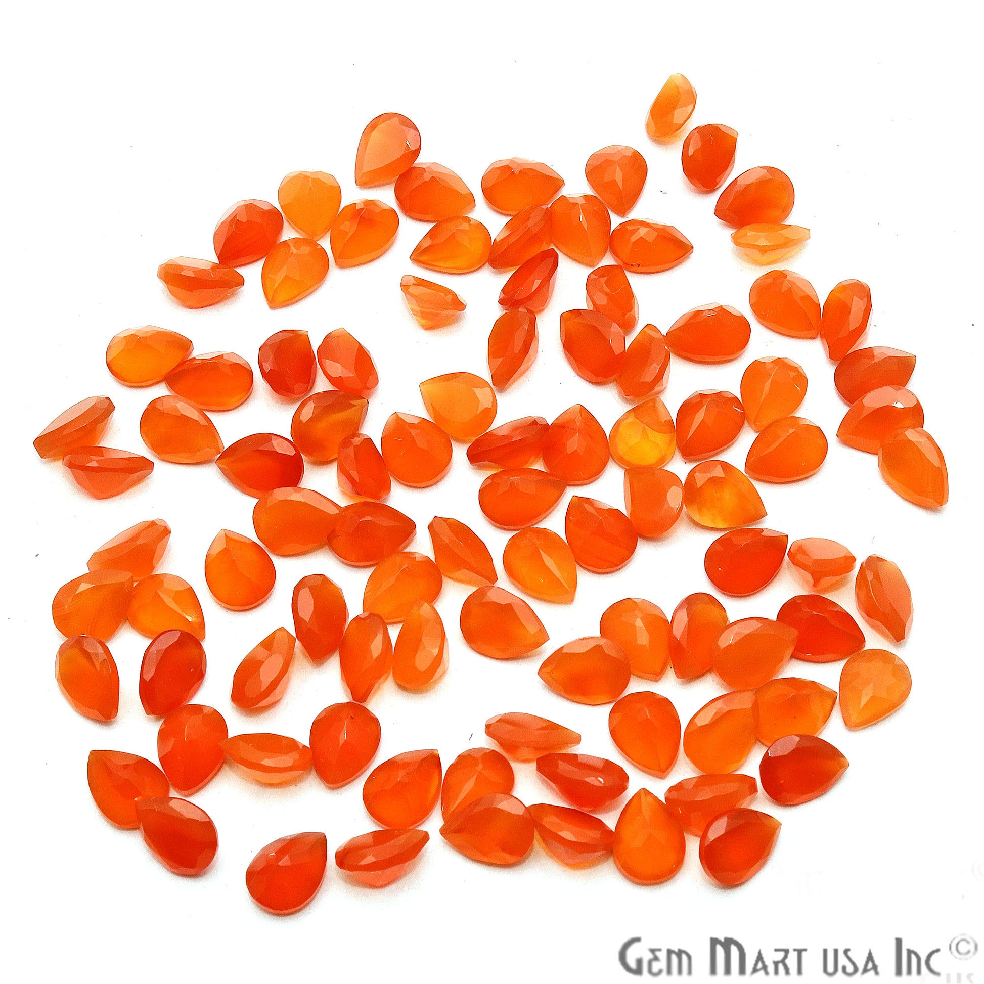 Carnelian Pears Shape 6x8mm Faceted Loose Gemstone - GemMartUSA