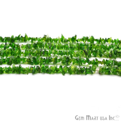 Chrome Diopside Natural Stone Smooth Chips 34 inches Full Strand (762208976943)